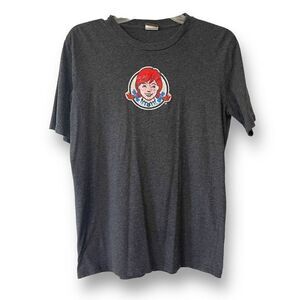 Vintage‎ Wendy's Graphic Print Shirt Heather Gray Medium